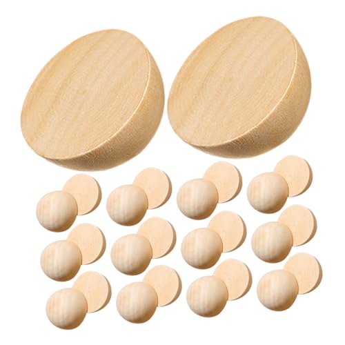 OFFIGAM 100 Stück Halbe Holzkugel Mini Halbkugel Halbrund Aus Holz Halbe Holzperlen Basteln Sie Eine Halbe Kugel Holzkugeln Graffiti-ball Halbkugeln Aus Holz Zum Basteln Beige Lotusbaum von OFFIGAM