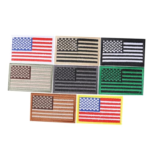 OFFIGAM 2 Sätze Amerikanische Flagge Patch Applikation Patch Stickerei Aufkleber Cool Bestickt Union Jack Patch Pickle Patch Patches Insignia Retro Dekoration Stoff 8 Stück * 2 von OFFIGAM