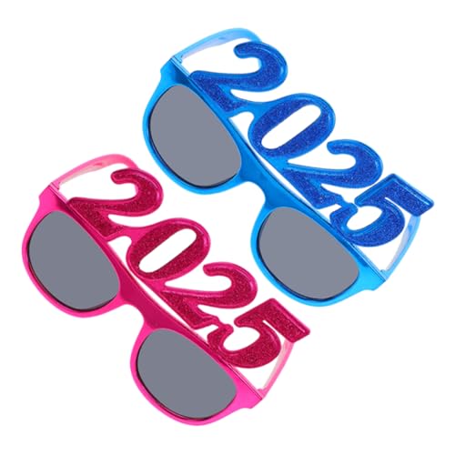 OFFIGAM 2 Stück digitale Brille Spaßbrille Lustige Brille Neue Jahr Party Brille Partyzubehör Partybrille für das neue Jahr 2025 Foto-Requisiten für das neue Jahr 2025 Silvester Brille Stk von OFFIGAM