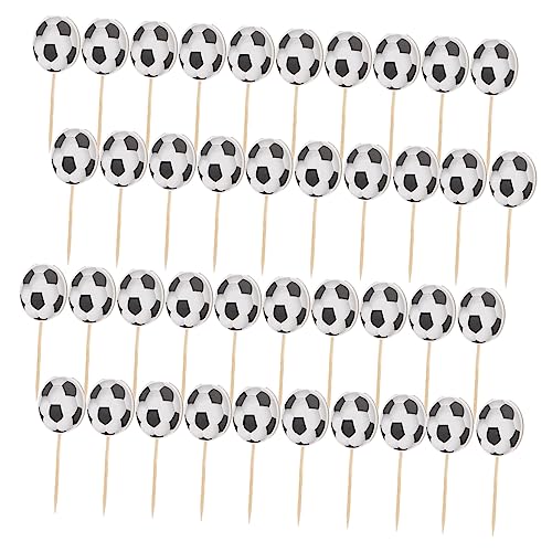 OFFIGAM 24 Stück Fußball Zahnstocher Flagge Kuchen Dessert Topper Themen Pfanne Oh Flamingo Muffin Topper Dekoration Fußball Dessert Picks Happy Mousse Vorspeisen Picks von OFFIGAM