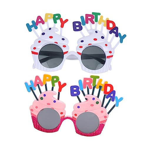 OFFIGAM 2st Geburtstagsbrille Lustige Brille Lustige Sonnenbrille Kuchen -topper Gläser Partyzubehör Geburtstag Brille von OFFIGAM