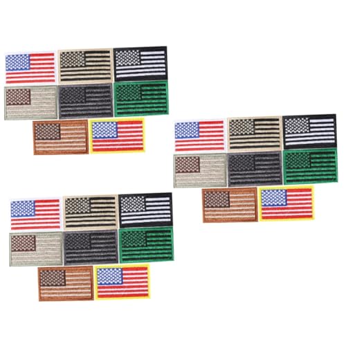 OFFIGAM 3 Sätze Aufnäher Mit Amerikanischer Flagge Frischer Fleck Bestickt Benutzerdefinierter Patch Stickerei Union Jack-aufnäher Cool Flecken Insignien Aufkleber Uns Stoff 8 Stück * 3 von OFFIGAM