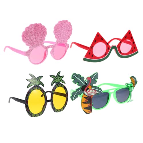 OFFIGAM 4 Stück Wassermelonengläser lustige Brille tropische Stranddekorationen vierte lustige karnevalsbrille hawaiianische Partybrille Party Gefälligkeiten Stk von OFFIGAM