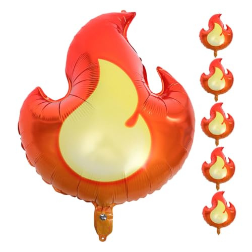 OFFIGAM 6 Stück Flammenformballons Mottoparty Flammenballons Aluminiumfolienballons von OFFIGAM