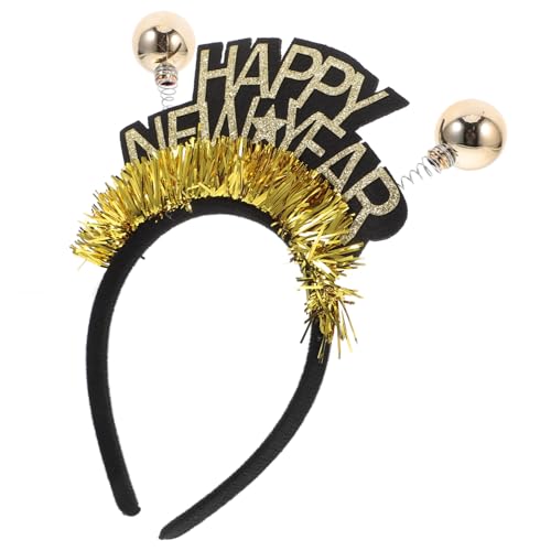 OFFIGAM neujahr kopfschmuck Haarband für die Neujahrsparty Frohes neues Jahr Hüte Stirnband party kopfschmuck Neujahrsparty-Stirnband frohes neues jahr tiara Neujahrshut Eisendraht Golden von OFFIGAM