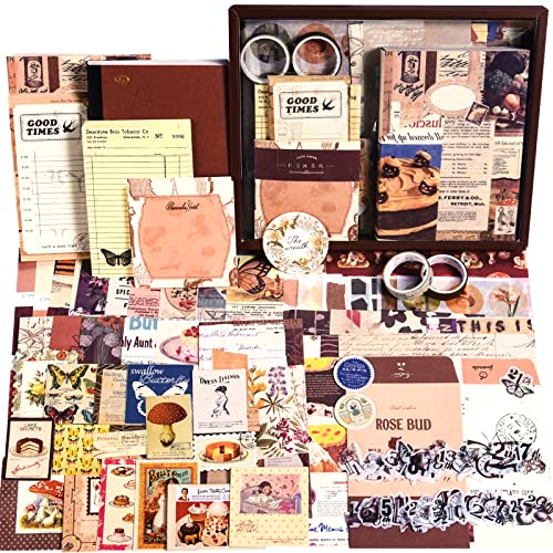 Scrapbook Zubehör Kit, 351 Stück Bullet Journal Zubehör und Junk Journal mit Journaling Zubehör, Vintage Scrapbook Papier Scrapbook Stickers, Scrapbook Set DIY Schulsachen Aesthetic für Mädchen Frauen von OFFIGIFT