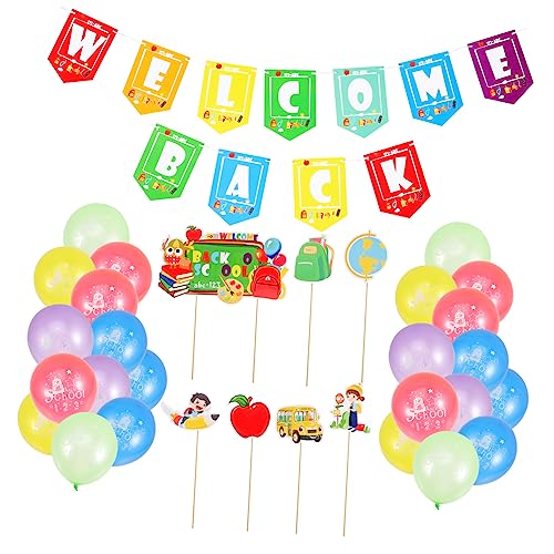 1 Satz Partydekoration Willkommene Kulisse Banner Für Den Ersten Schultag Alles Zum Geburtstag Dekor Cupcake-dekoration Alles Zum Geburtstag-banner Emulsion OFFSCH von OFFSCH