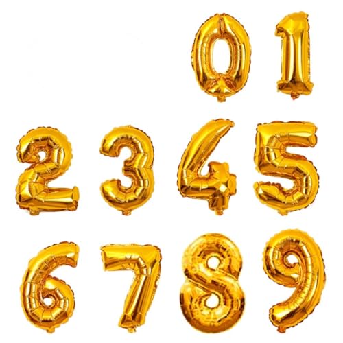 10 Stück 16 Zahlenballons Aus Aluminiumfolie Tank Gänseblümchen Ballons Ballonbogen Luft Blase Spiel Mega Party Neon Helium Ballonventil Größer Nummernballons Aus Folie Golden OFFSCH von OFFSCH