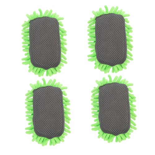 4 Stück Reinigungsschwamm Glasreiniger Brettwischer Tafelwischer Tafelreiniger Brettreiniger Whiteboard-radierer Schulbedarf Light Green Chenille OFFSCH von OFFSCH