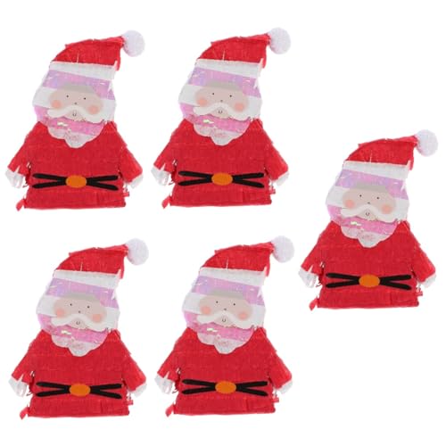 5st Weihnachtspinata Mit Gefüllte Piñata Mexikanische Weihnachtsdekoration Weihnachtsmann Pinata Lustiges Piñata-spielzeug Plüschtiere Weihnachtsdekorationen Papier Rot OFFSCH von OFFSCH