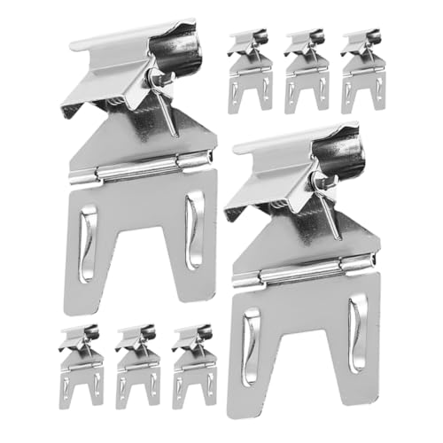 8 Stück Werbeclip Tag Display Ständer Tischkartenhalter Kartendisplay Rack Kartenaufbewahrungshalter Vertikaler Kartenhalter Wiederverwendbarer Kartenhalter Metall Silber OFFSCH von OFFSCH