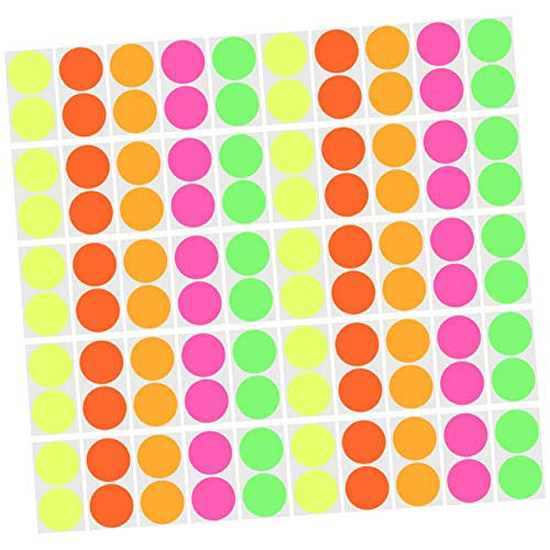 OFFSCH 1 100 Stück farbiges rundes Etikett Punktaufkleber dekorative Aufkleber scrapbooking sticker scrapbook stickers siegel aufkleber Etiketten einfügen fluoreszierendes Papier Colorful von OFFSCH