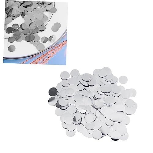 OFFSCH 1 Packung Konfetti Aus Aluminiumfolie Rundes Konfetti Party Konfetti Hochzeitskonfetti Konfetti Basteln Tischstreuungen Funkeln Partytisch Konfetti Glitzerndes Konfetti Silver von OFFSCH