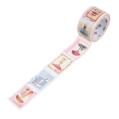 OFFSCH 1 Rolle Briefmarken und Washi Tape -Klebeband Stempelzubehör für Scrapbooking Fotoalbumband personalisierter individuation Stempelabziehbilder Scrapbook-Aufkleber Papier von OFFSCH