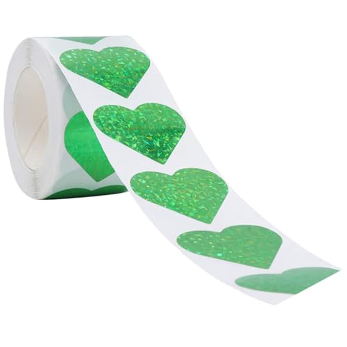 OFFSCH 1 Rolle Herz Siegel St. Patricks-Etiketten Karte Schild Party scrapbooking sticker scrapbook stickers Patty' Day-Aufkleber -Herz-Aufkleber Kupferplattenaufkleber Green von OFFSCH