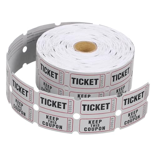 OFFSCH 1 Rolle Lotterieschein Haken Tickets doppelt Auktionskarten verlosen Tür coupon gutscheinheft Etikett Eintrittskarten für den Unterricht Lottoschein beschichtetes Papier Light Grey von OFFSCH