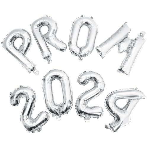 OFFSCH 1 Satz 2024 Luftballons Für Die Abschlussfeier Prom - Abschlussballons 2024 Luftballons Ballons Für Ballonbogen Großer Glückwunsch-abschlussballon Jumbo Aluminiumfolie Silver von OFFSCH