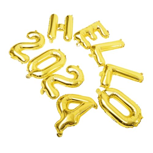 OFFSCH 1 Satz 2024 Partyballons Frohes Neues Jahr Mit Luftballons Ballon Mit Großer Zahl 2024 Nummernballons Silvester Party Gunst Neujahrsballons Ballondekorationen Aluminiumfolie Golden von OFFSCH