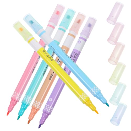 OFFSCH 1 Satz Arbeit Scrapbook-Marker bürozubehör bürogadges schulsachen Doppelspitze Highlighter schulzeug dekorative Textmarker Bunte Stifte kleiner Textmarker Schulbuchmarker Plastik von OFFSCH