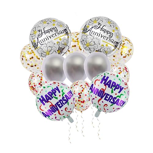 OFFSCH 13PCs Happy Anniversary Ballons Kreative Foto Requisiten Dekorative Ballons für Party Hochzeit Geburtstag Festliche Dekoration von OFFSCH