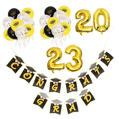 OFFSCH 2023 Graduation Party Dekorationen Latex Ballons Und Banner Grad Cap Garland Schule Photo Booth Requisiten von OFFSCH