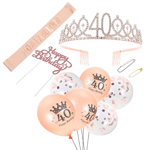 OFFSCH 1 Satz Geburtstags-Schultergurt-Set Frauen Perlenballons Hochzeit Ballongirlande Braut- party ballons partyballons Partyzubehör Kuchendekorationen Geburtstagskrone Partykrone Stoff von OFFSCH