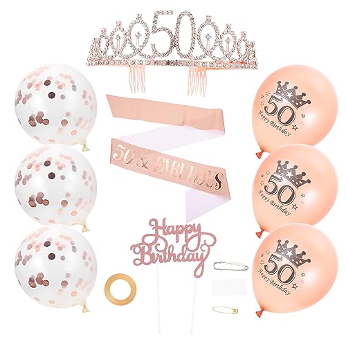 OFFSCH 1 Satz Geburtstags-Schultergurt-Set Tiara Zubehör für Geburtstagsschärpe party sachen party supplies luftballons Anzüge dekorative Partyschärpe dekorativer Schultergurt Stoff von OFFSCH