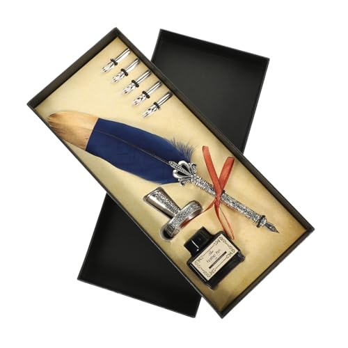 OFFSCH 1 Satz Stift-set Kreativer Füllfederhalter Federkiel Bausatz Füllfederhalter-kit Malerei Tauchstift Tintenstifte Praktischer Tauchstift Antiker Dip-stift Schreibstift Stahl Navy von OFFSCH