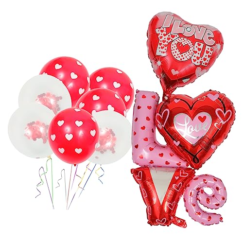 OFFSCH 1 Satz Valentinstag Ballon Liebes-herz-ballons Tischdekorationen Für Hochzeiten Valentinstag Luftballons Dekoration Hochzeitsballon Luftballons Für Die Party Rot Aluminiumfolie von OFFSCH