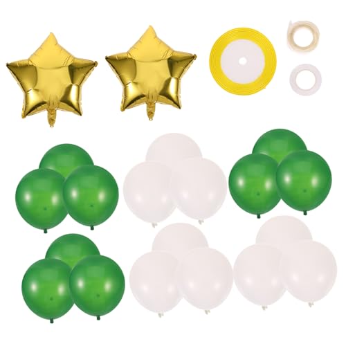 OFFSCH 1 Satz Weihnachtsbaum Grüner Weihnachtsanzug Christbaumschmuck Ballons Mit Goldenen Sternen Metallisch Weiße Luftballons Weihnachtsfeier-dekoration Latexballon Green Emulsion von OFFSCH