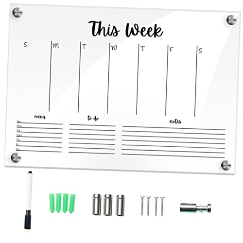 OFFSCH 1 Satz Wochenplanertafel klares Whiteboard Whiteboards für Studenten kreative Whiteboards klare Rahmen acrylplatte write board kreative Memoboards löschbare Notizblöcke Metall von OFFSCH