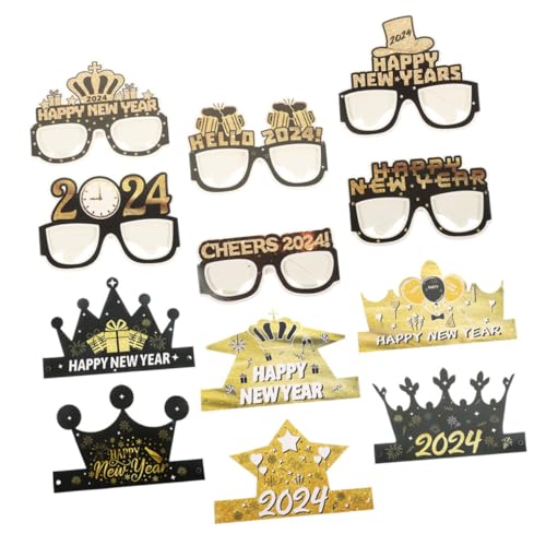 OFFSCH 1 Satz silvester party silvesterparty neujahrgeschenke new years party partyartikel 2024-Party feier party brille Kappen Sonnenbrille lustige -Requisite Party-Fotobrille Papier von OFFSCH