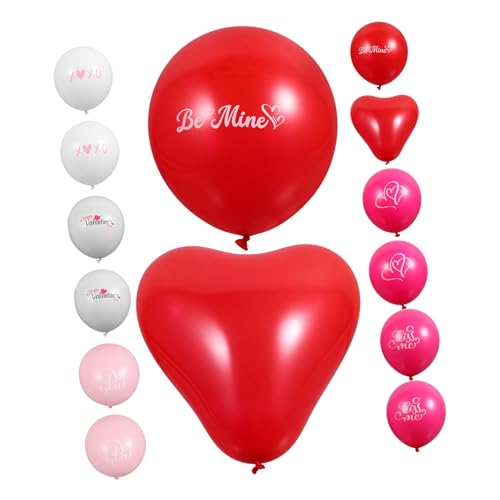 OFFSCH 1 Satz valentinstag ballon Rote Herzballons romantische Luftballons Requisiten Valentinstag Herzballons dekorative Luftballons zum Valentinstag Requisiten der Partyszene Emulsion von OFFSCH