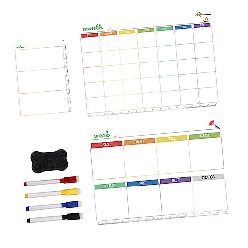 OFFSCH 1 Set Whiteboard Kühlschrankmagnet Kindermagnete Heimplantafel Aufkleber Magnete Plantafel Magnetische Menütafel Magnet Notizblock Kalender Magnetkalender Bunte von OFFSCH