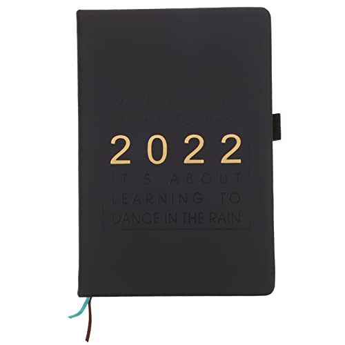 OFFSCH 1 Stück 2022 Agenda-buch 2022 Notizblock Schreiben Notizblock Für Die Arbeit 2022 Monatsplaner Zeitplan Buch Bürozeitplan-notizbuch Wochenplaner Kalender-notizbuch Kunstleder Black von OFFSCH