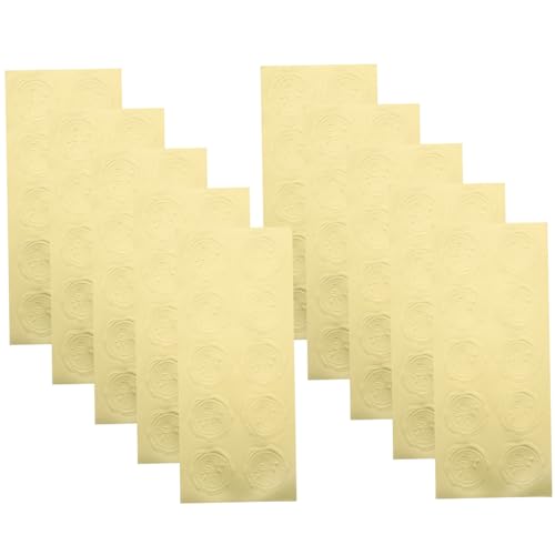 OFFSCH 10 Blatt Aufkleber Hochzeit Aufkleber Gold Geprägte Umschlagsiegel Haushaltsetikettenaufkleber Wachssiegelaufkleber Siegeletikettenaufkleber Nagelaufkleber Pvc Selbstklebend von OFFSCH