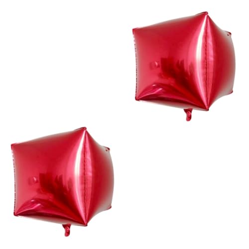 OFFSCH 10 Stück 24 Quadratischer Ballon Geburtstag Luftballons Würfel Folienballons Zahlenballon Ballon Aus Aluminiumfolie Liebesballon Süßigkeiten Ballons Ballongrößer Partyballons Rot von OFFSCH