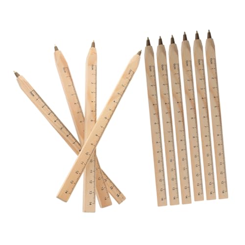 OFFSCH 10 Stück Holz Kugelschreiber Kugelschreiber Schöner Stift Belohnungsstift Ästhetische Stifte Lustige Stifte Kugelschreiber Mit Lineal Taschenstift Multifunktionswerkzeug von OFFSCH