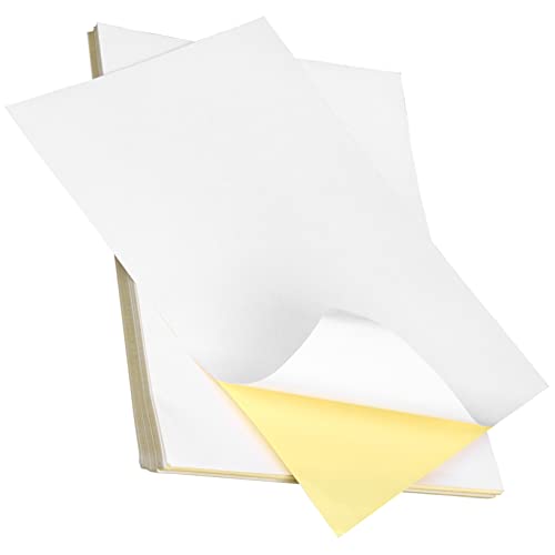 OFFSCH 100 Blatt Druckerpapier Klebepapier Druckeretiketten Selbstklebende Versandetiketten Aufkleber Etikettenpapier Für Drucker Klebriges Papier Weiß Pvc von OFFSCH