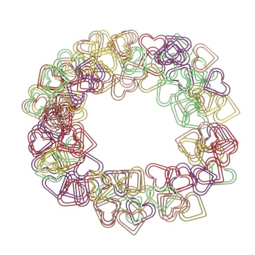 OFFSCH 100 Stück Niedliche Herz Büroklammern Bunte Metall Büroklammern Für Büro Schule Zuhause Zum Organisieren Von Papieren Dokumenten Tagebüchern Kreatives Und Lustiges Design von OFFSCH