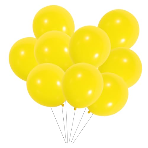 OFFSCH 100St Ballon Partyzubehör Partydekorationen weihnachst hits verweihnachtet geburtstagseinladungen hochzeitstruhe Dekorationen für Geburtstagsfeiern Foto-Requisite Emulsion Yellow von OFFSCH