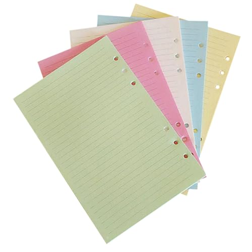 OFFSCH 100st Notebook-innen Kern Notizblock Mit Trennwänden Nachfüllpackungen Für Notizblöcke Revision Planereinsätze Nachfüllungen Loseblattordner Nachfüllseite A5-planer Colorful Papier von OFFSCH