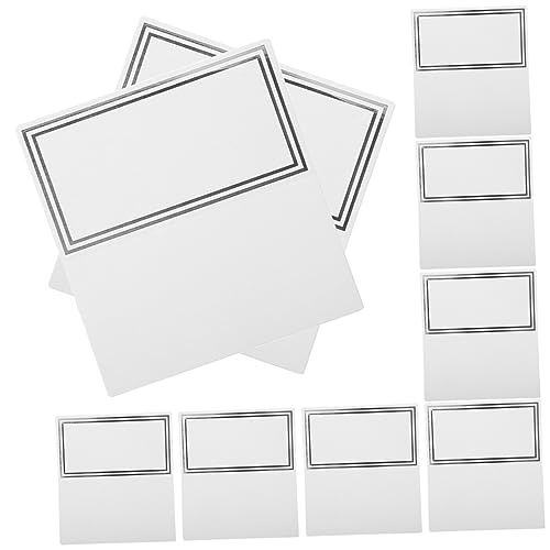 OFFSCH 100st Tischkarten Heißprägen Und Versilbern Platzkarten Leer Ortskarte Hochzeitstischkarte Namenskarten Für Die Tischdekoration Sitzplankarten Namenskarte Für Party Silver Papier von OFFSCH