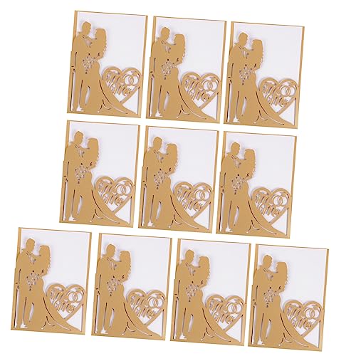 OFFSCH 10St Grußkarte Brautgeschenk Hochzeits Einladung Umschläge für Hochzeitseinladungen jubiläumskarte anniversary card Einladungskarte aus Papier Hochzeitsdekoration Golden von OFFSCH