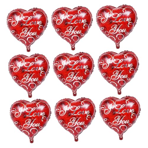 OFFSCH 10St Liebe Alufolienballon Gedenkdekorationen rote Folienballons Valentinstag Ballon rote Luftballons wedding goldhochzeit valentinstag luftballons Feier Ballon Aluminiumfolie von OFFSCH