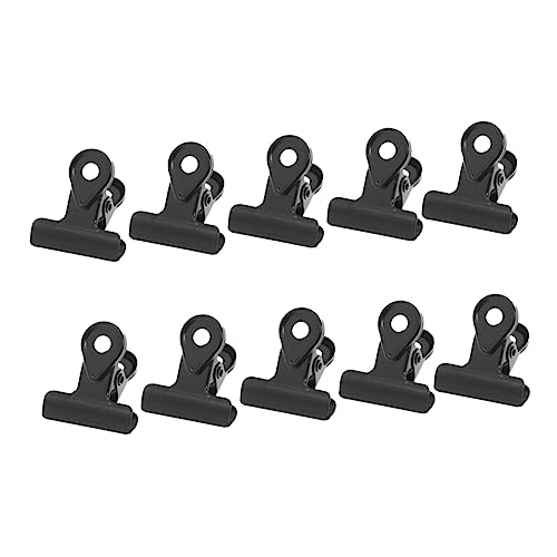 OFFSCH 10St Scharnierclips Büroklammer Papierbinderklemme Mini-Bindeklammern Datei Geldklammern für Geldbinder farbige Heftklammern Kupferklammer Black von OFFSCH