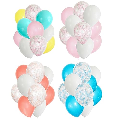 OFFSCH 10er Set Runde Konfetti Luftballons Pink Latex Ballon Set Für Hochzeit Geburtstag Shower Und Jubiläumsfeier Deko Party Konfetti Ballons Für Festliche Anlässe von OFFSCH