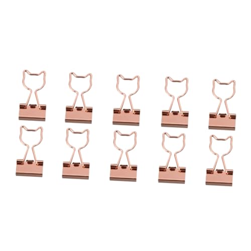 OFFSCH 10st Büroordner Kaffeebeutelklemme Büromappen Heftklammern Binderklammern Clip Papierklammern Für Dokumente Aktenordner-clip Büroeinrichtung in Roségold Metall Rose Gold von OFFSCH