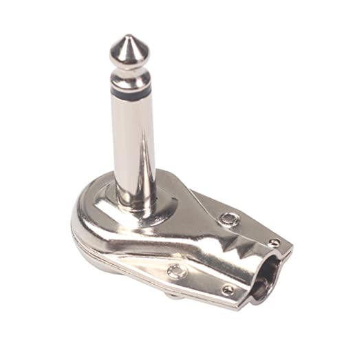 OFFSCH 10st Effektpedalanschluss Rechtwinkliger Gitarrenkabeladapter Kupplung Klinkenstecker Adapter Gitarrenadapter Gitarrenaufkleber Rund Für Gitarren-effektpedal Silver von OFFSCH