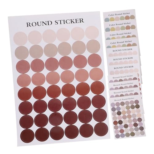 OFFSCH 12 Blätter runde Aufkleber Scrapbook-Zubehör personalisierte sticker personalisierte aufkleber grusskarte briefumschläge Sammelalbum farbige Aufkleber Scrapbook-Versorgung Papier von OFFSCH